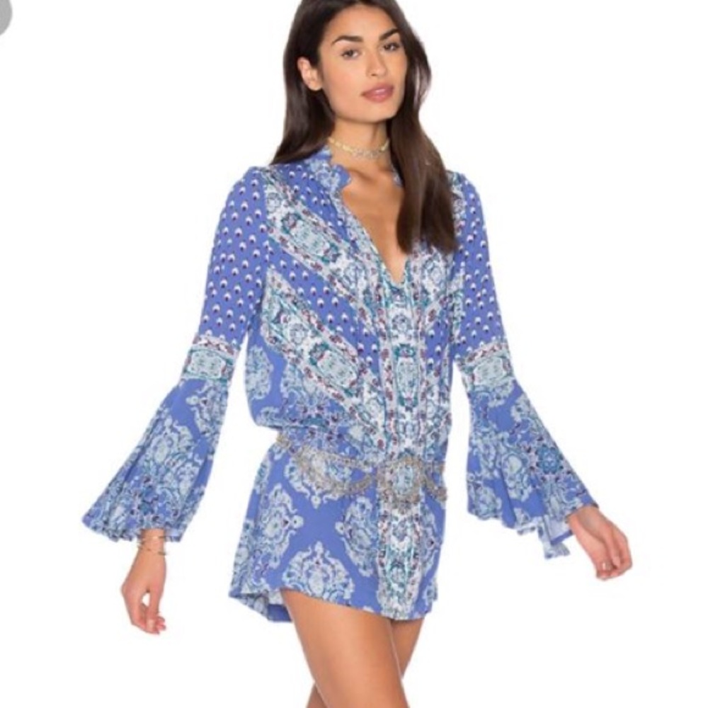 Free People Magic Mystery Tunic Dress Blue